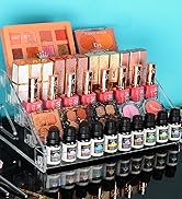 JessLab Nail Polish Organizer, 7-Tier Clear Acrylic Nail Polish Rack Essential Oil Holder Cosmeti...