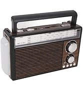 Retro AM FM Radio, Shortwave Portable Vintage Radio with Antenna and BT Chip, Battery Operated or...