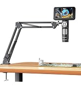 4K HDMI Digital Microscope with Flex Arm Stand, 4K Soldering Microscope Camera for Adults, 5 inch...