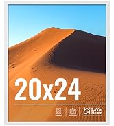 LaVie Home 20x24 Picture Frame for Wall Display, 20x24 White Picture Frame with HD Plexiglas, 20 ...
