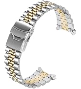 Juntan Stainless Steel Curved Ends Tapered 20mm 22mm 23mm 24mm Metal Watch Band Flexible Watch St...