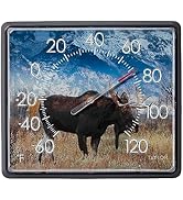 Taylor Nature Series Moose Indoor Outdoor Dial Thermometer, Decor for Patio, Pool, or Garage,12x1...