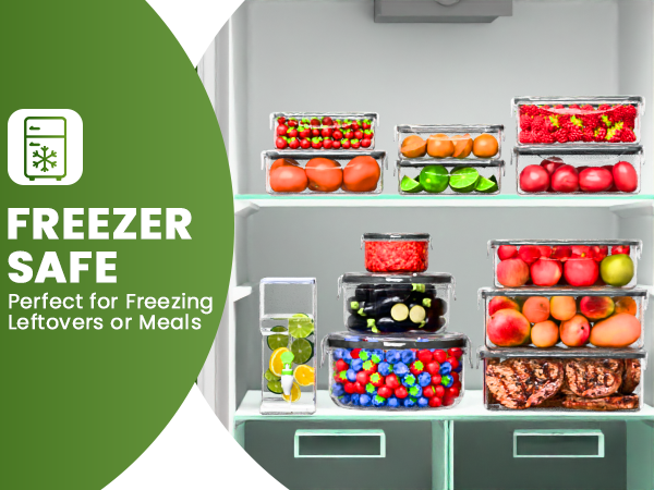 Freezer safe Food Storage Containers with Lids