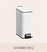 SONGMICS Bathroom Trash Can, 1.6-Gallon (6 L) Trash Bin with Lid, Slim for Small Spaces, Stainles...