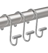 Bathway Shower Curtain Hooks, Chrome Shower Curtain Rings Rust Proof, 12PCS Shower Hooks for Show...