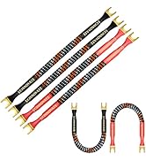 UCINNOVATE 4 x HiFi OFC Speaker Jumper Cable with Spade, 21cm Speaker Cable Bridge Bi-Wire Speake...