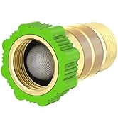 Rvhouse RV Water Pressure Regulator 40-50 PSI, Brass Free-Lead 3/4 Inch Hose Thread & Inlet Filte...