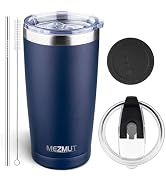 MEZMUT 20oz Tumbler Coffee Travel Mug with Daul Lid and Straw, Stainless Steel Double Wall Vacuum...