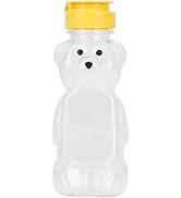 WNHNO 8 Oz Plastic Bear Honey Bottle Jars, Empty Honey Squeeze Bottle with Flip-top Lid for Stori...