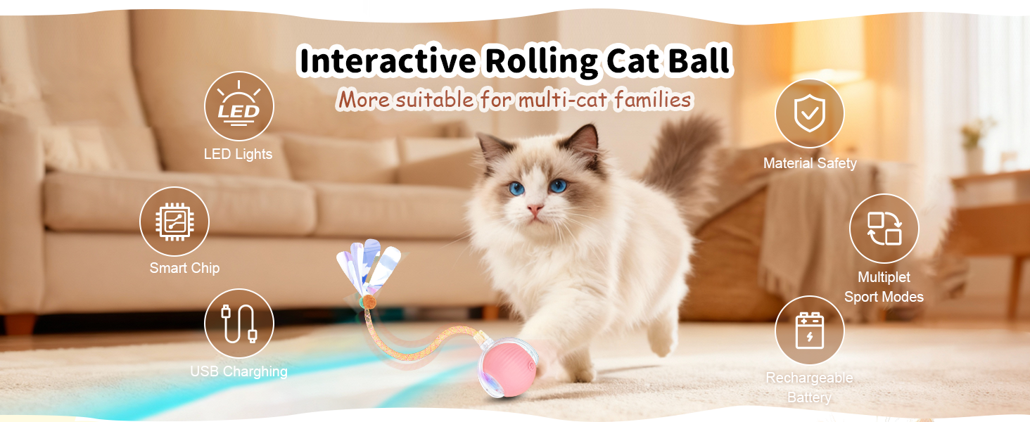 Interactive Rolling Cat Ball