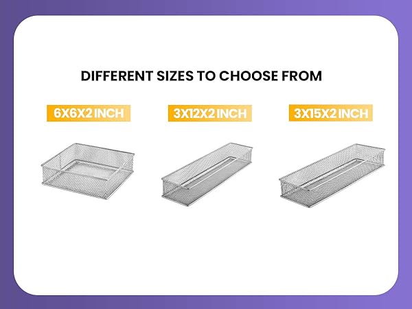 different sizes