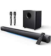 Thomson Soundbar for TV with Subwoofer, Bluetooth 5.0 TV Speakers with 2 Wireless Microphones, Su...