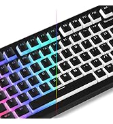 Womier Pudding Keycaps, Black PBT Keycaps 100 Percent Keyboard 130 Keys, Shine Through Keycaps, K...