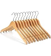 Nature Smile Wooden Coat Hangers Wood Shirt Dress Jacket Clothes Hangers with Extra Smooth Finish...