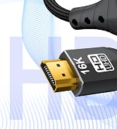 ZIKNYDO HDMI 2.2 Cable 6.6ft/2m, (96Gbps, 16K/10K/8K/4K, Dynamic HDR, HDR10+, Dolby Vision, Dolby...