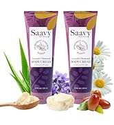 Saavy Naturals Lavender Chamomile Moisturizing Body Cream, Absorbent Shea Butter Vegan Formula fo...