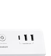 SURAIELEC Remote Control Power Strip, 3 Independent Outlets, 3 FT Extension Cord, 1 Type C, 2 Typ...