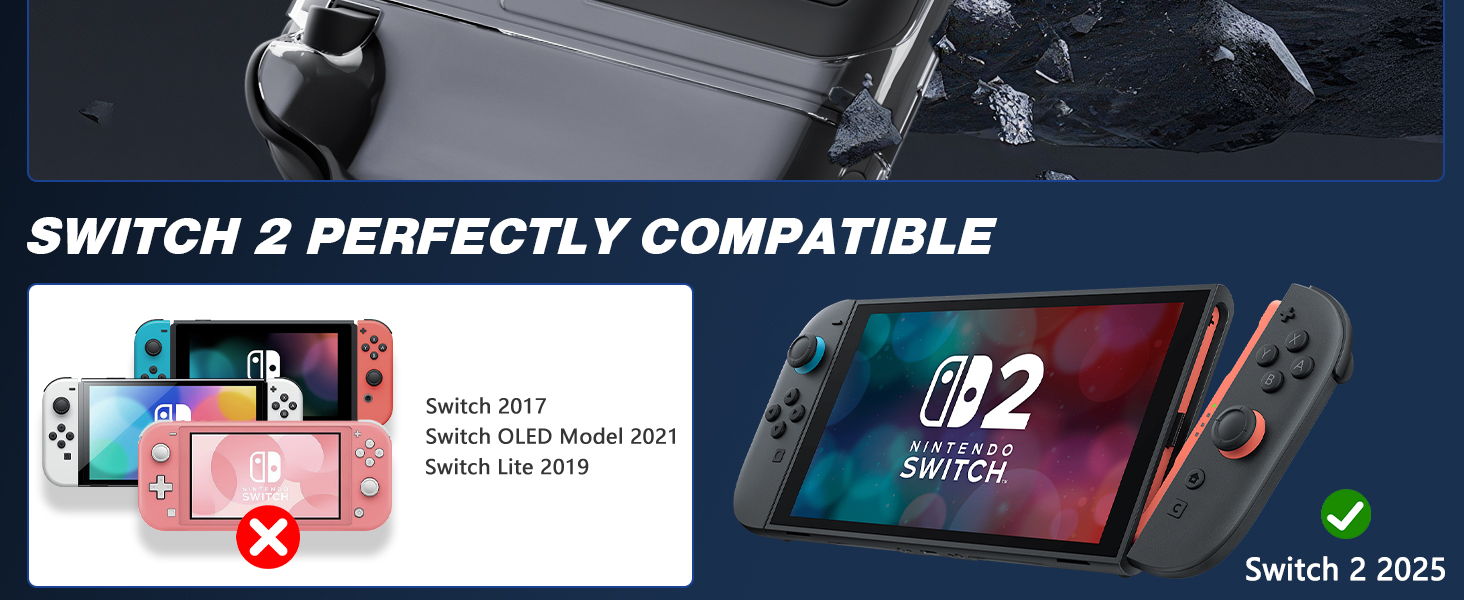 switch 2 clear cover case