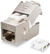 ZOERAX 12 Pcs RJ45 Cat7 Cat6A Shielded Keystone Jack, Cat 7 10Gbps Easy Toolless Modular Jacks Po...