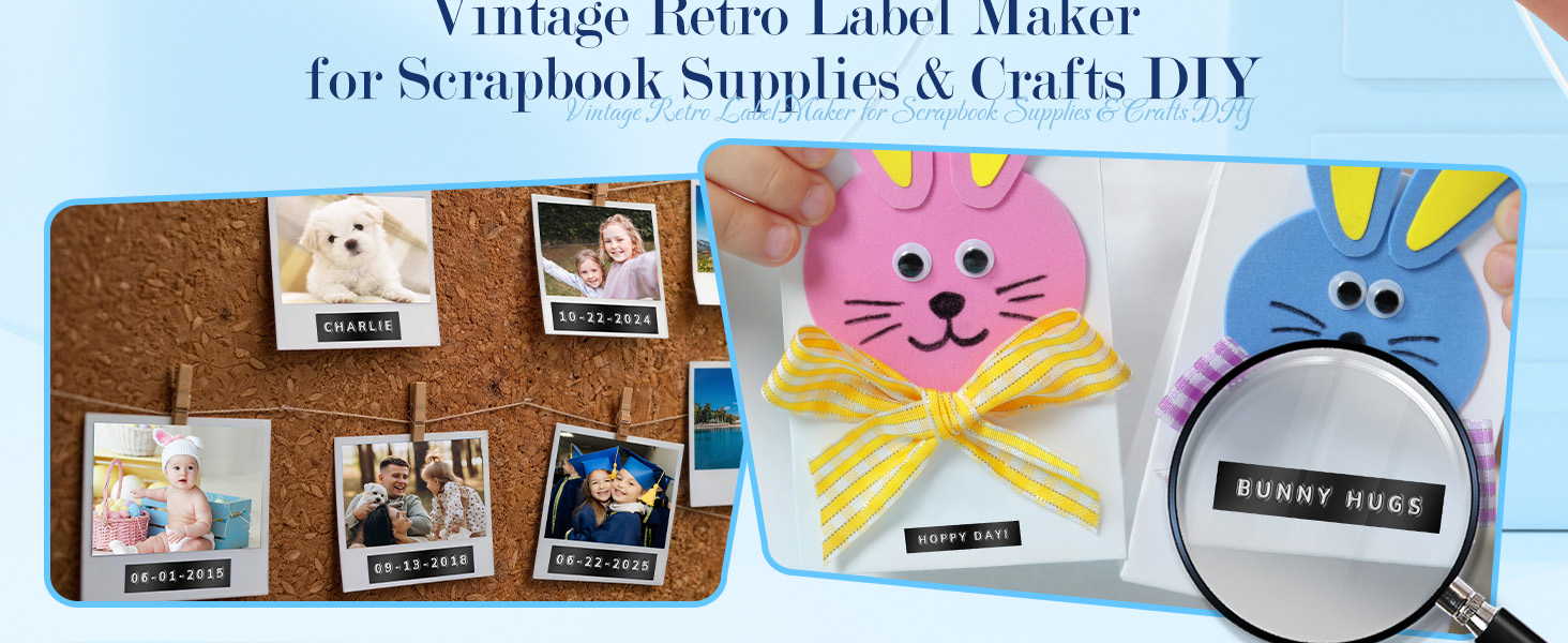 old school label maker is especially popular for DIY crafting, scrapbooking and junk journaling