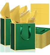 36 Pack Metallic Paper Gift Bags with Handles – Includes Tissue Paper – 8"x5"x10" – Elegant Perso...