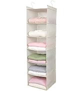 MAX Houser 6 Tier Shelf Hanging Closet Organizer, Cloth Hanging Shelf with 2 Sturdy Hooks for Sto...
