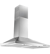 Zomagas 24 Inch Range Hood, Wall Mount Vent Hood in Stainless Steel with Ducted/Ductless Converti...
