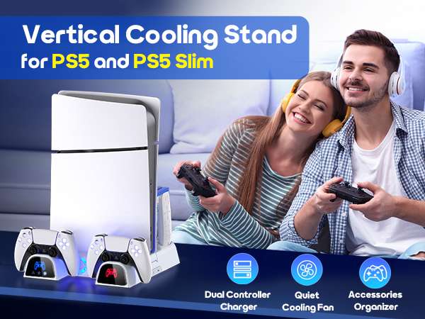 Vertical Cooling Station for PS5 and PS5 Slim