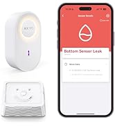 MOCREO WiFi Water Leak Detector Kit, 2000ft Long Range, SMS App Email Alerts, 105dB Adjustable Al...