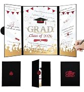 Togvu 2026 Graduation Signature Book, Creative Black Red Graduation Congrats Guest Book Alternati...