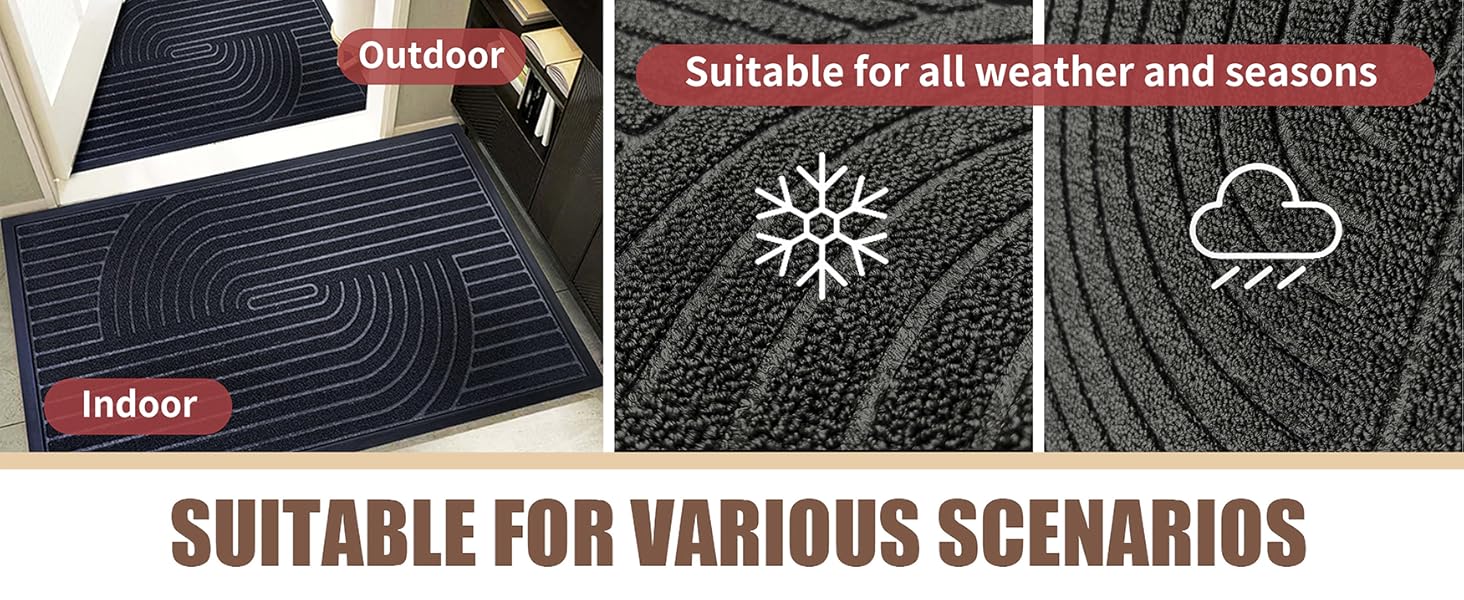Fylyz door mat suitable for various scenarios: Outdoor or indoor, all weather and all seasons