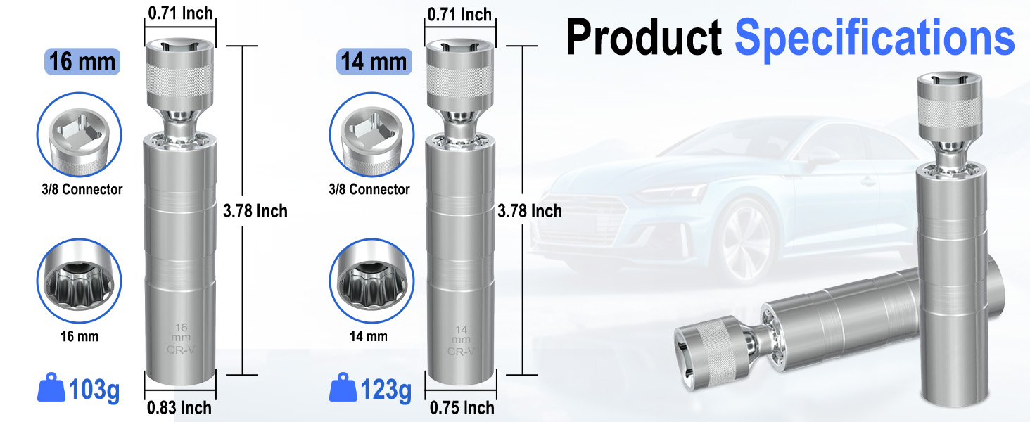 14mm&16mm Spark Plug Socket Set