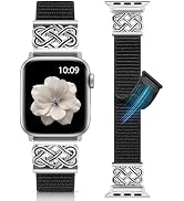 Minyee Nylon Loop Band Compatible with Apple Watch Bands 38/40/41/42/44/45/46/49mm Women Men, Cel...
