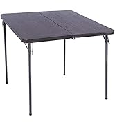 REDCAMP 34" Square Folding Card Table with Resin Top, Portable Fold in Half Small Card Tables wit...