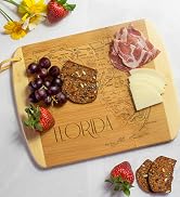 florida cutting board serving charcuterie cheese meat fruit and crackers