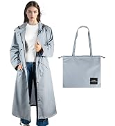LAMA Womens Long Raincoats Rain Jacket Waterproof Packable Hooded Windbreaker Lightweight Adjusta...