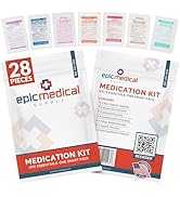 Epic Medical Supply First Aid Kit Medication Refill – 28-Count Unit Dose Packets – Emergency Medi...