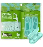 BAIDENTAL Green Dental Floss Picks Twin Line, Travel Size Toothpicks Floss Sticks Kit 85 Count wi...