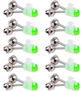 10 Pcs Silver Fishing Rod Bells Double Bell 1.89 Inch Green Galvanized Fish Bite Alarm Portable R...