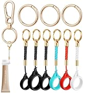 LUCKINEE Lip Balm Key chain Silicone Ring Holder Cap with Metal Keychain Compatible with Laneige,...