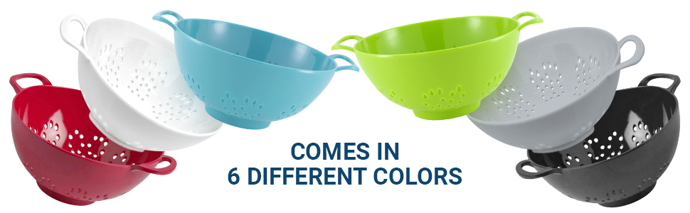 mini colander comes in 6 different colors