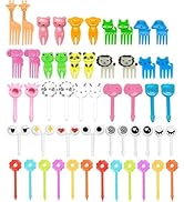 50 Pieces Pieces Animal Food Picks for Lunchbox, Mini Fun Fruit Picks, Lunch Picks for Bento Box,...