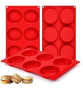 CAKETIME Muffin Top Pan, Silicone Egg Molds for Breakfast Sandwiches 3 Inch Round Silicone Baking...