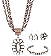 TOPACC Navajo Pearl Necklace Western Jewelry Set for Women Turquoise Necklace with Earrings Ring ...