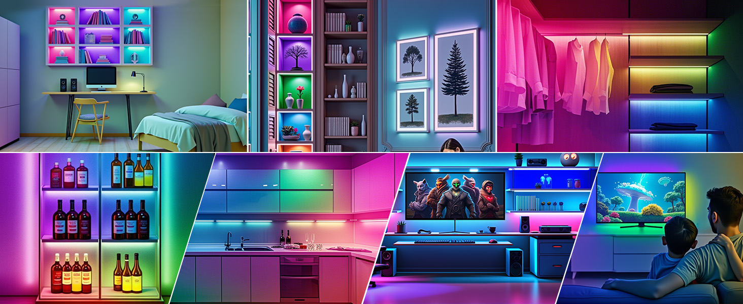 LED Strip Lights 4 Pre-Cut 1ft/4ft Small Light Strips Dimmable Tv led backlight Display