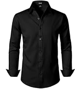 JEMITOP Men's Stretch Soft Slim Fit Dress Shirts Long Sleeve Formal Wedding Business Casual Butto...