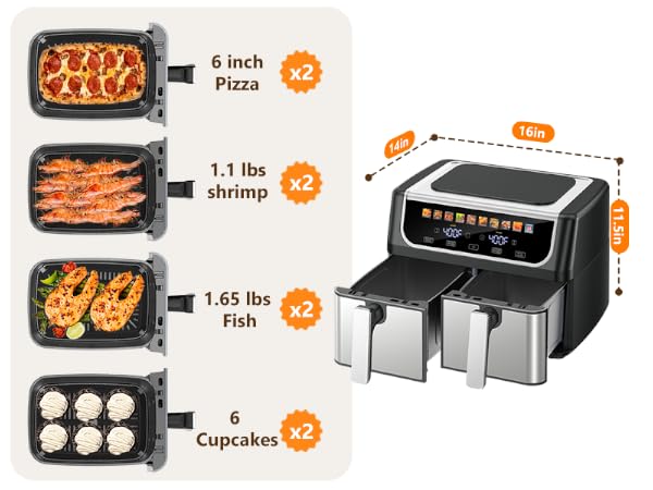OLIXIS Dual Basket Air Fryer