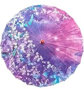 Bestage 33" Women's Chinese Japanese Handmade Silk Cloth Parasol Umbrella Decoration Art Dance Cl...