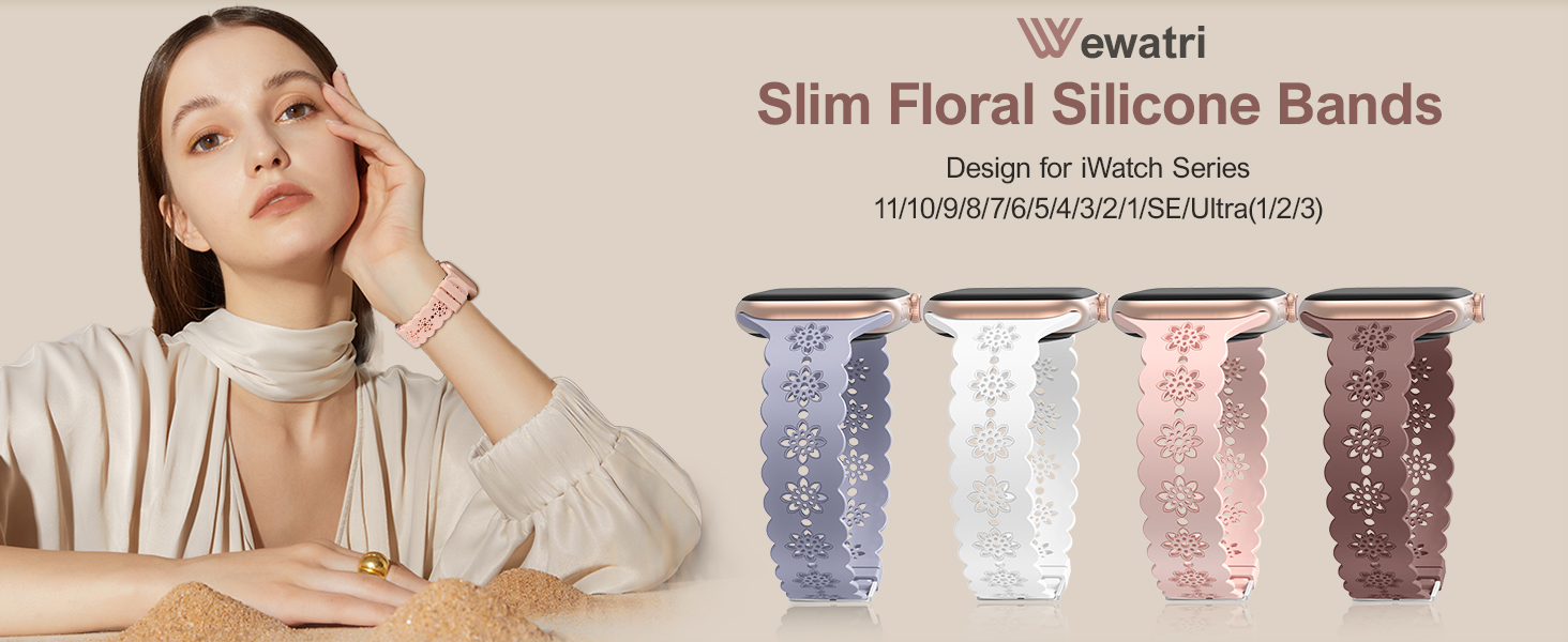 slim floral apple watch bands