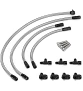 PTNHZ Steam Vent Hose Kit 4 AN Aluminum Complete Coolant Crossover Transmission Fluid Cooler Hose...